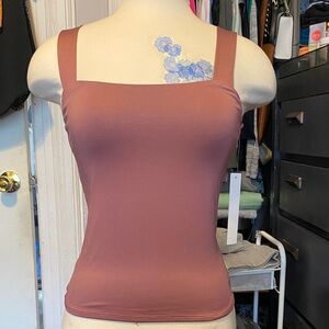 NWT, Women's Size M Mauve Square Neck Sleeveless Fitted Tank Top